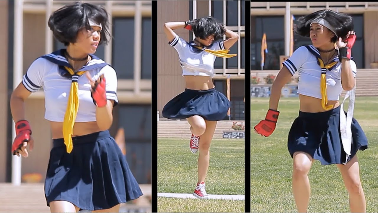 Street Fighter Cosplay Sakura [Schoolgirl Salsa]