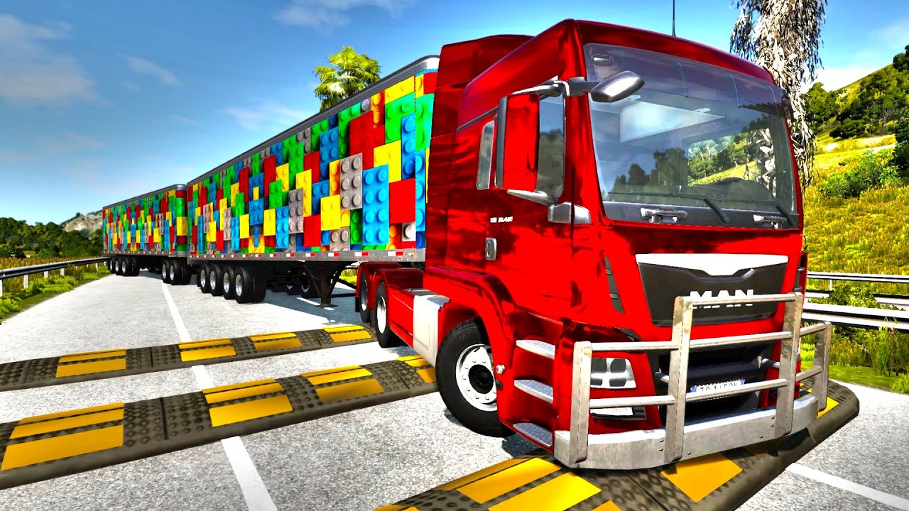 Trucks vs Speed Bumps - BeamNG.Drive