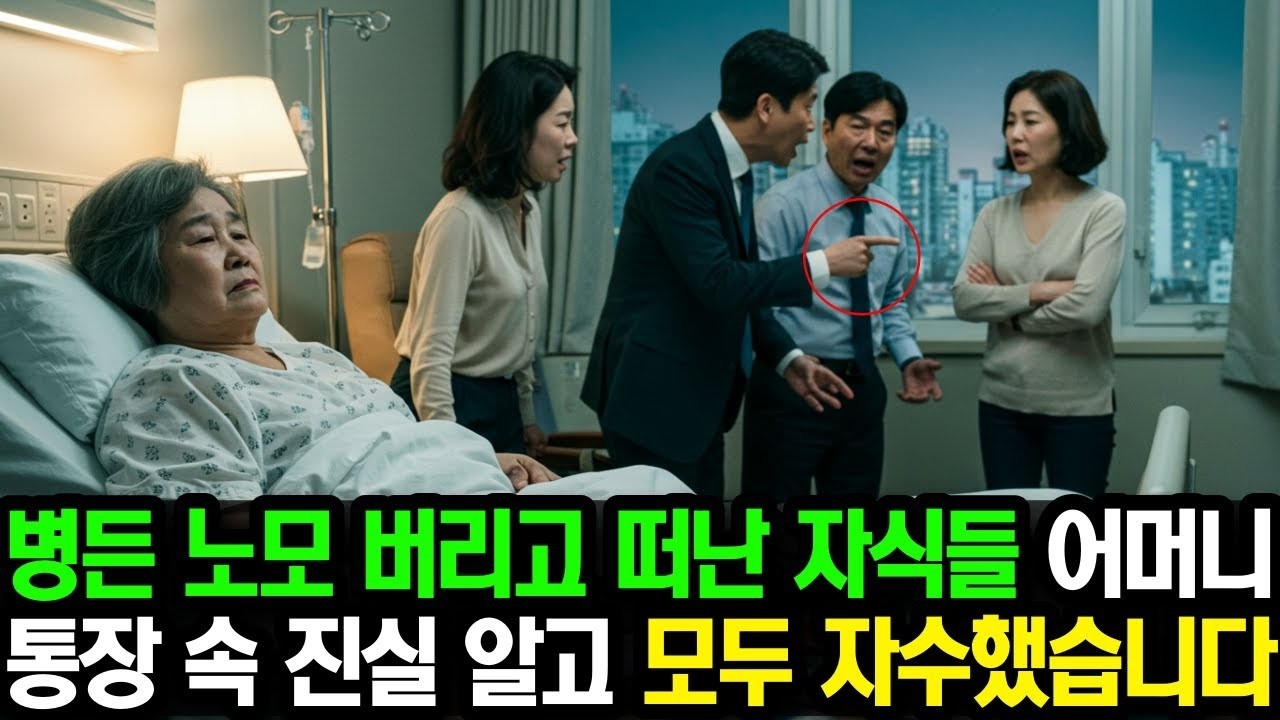 치매 걸린 어머니 버리고 떠난 자식들, 어머니 통장 속 진실 알고 모두 자수했습니다
