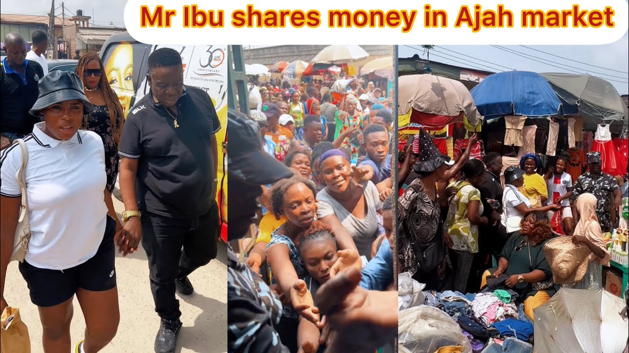 Jubilation in Ajah Market As MR Ibu and his daughter Storms Ajah market to share money