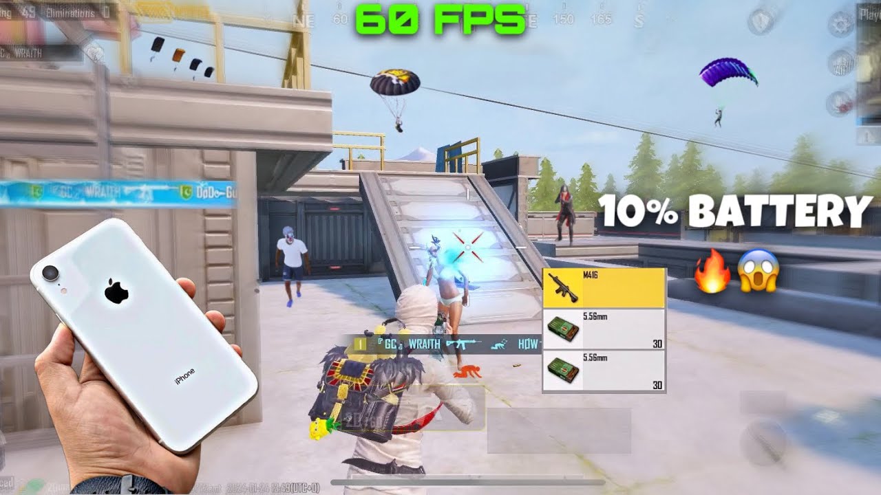 iPhone XR Low Battery Pubg Test 2024🔥 / Stable 60 FPS? 😱