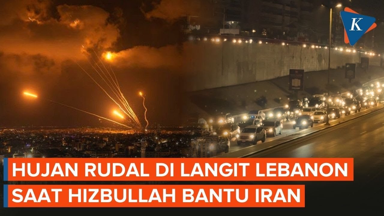 Penampakan Rudal di Langit Lebanon Saat Hizbullah Terlibat Perang Iran Vs Israel-AS