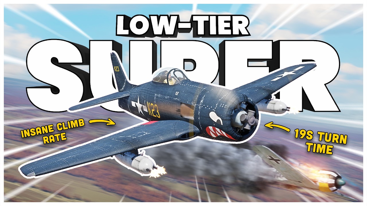 Это американский суперпропеллер среднего уровня (War Thunder F8F-1)