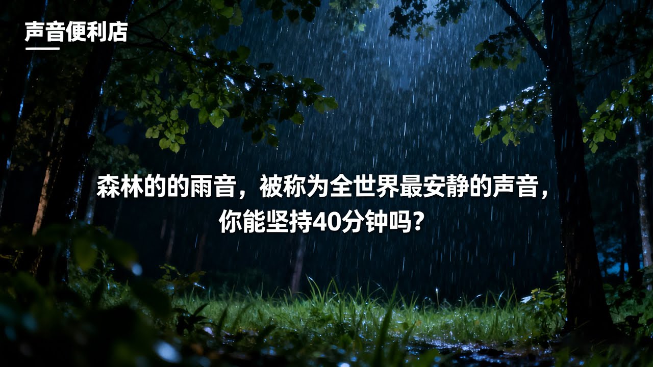 森林的的雨音，被称为全世界最安静的声音，你能坚持40分钟吗？ #冥想 #rainsounds #rain #白噪音 #助眠