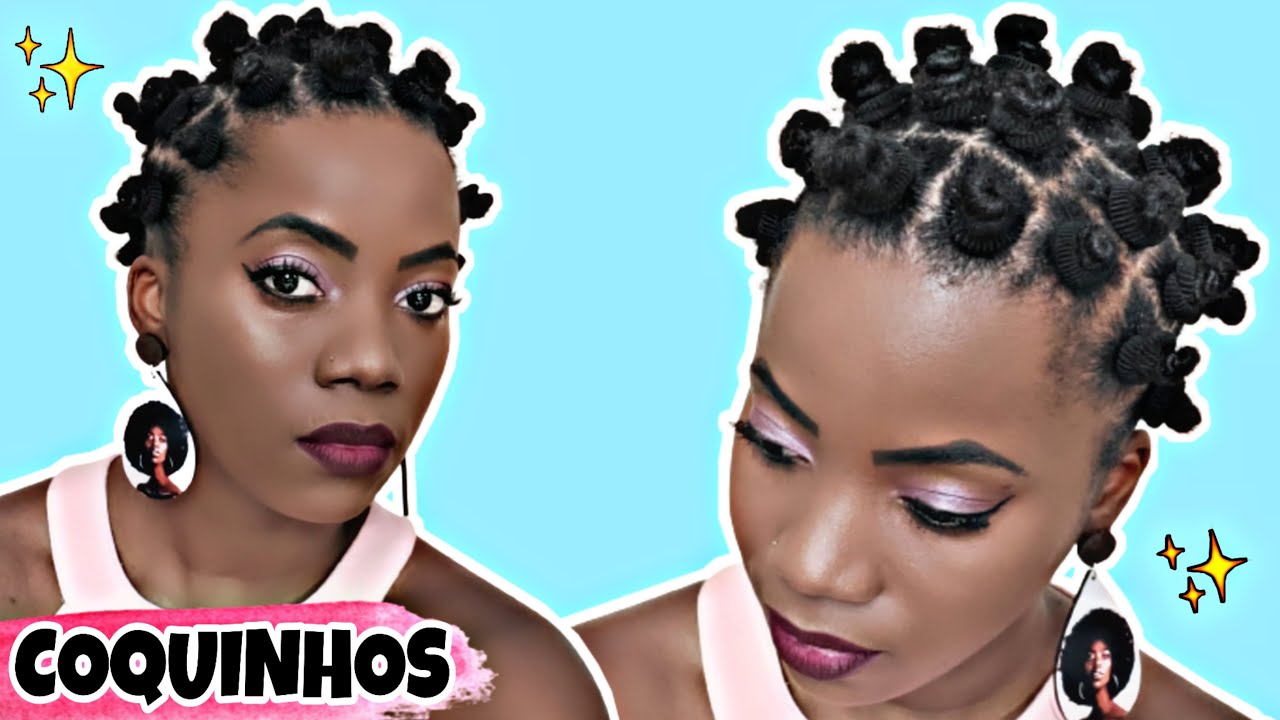 COMO FAZER PENTEADO COQUINHOS BANTU KNOTS - CABELO CRESPO
