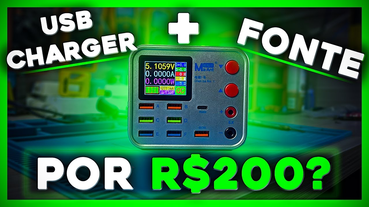 Achei Um USB Charger Com Fonte de Bancada Por R$200! (Barato e Bom!)