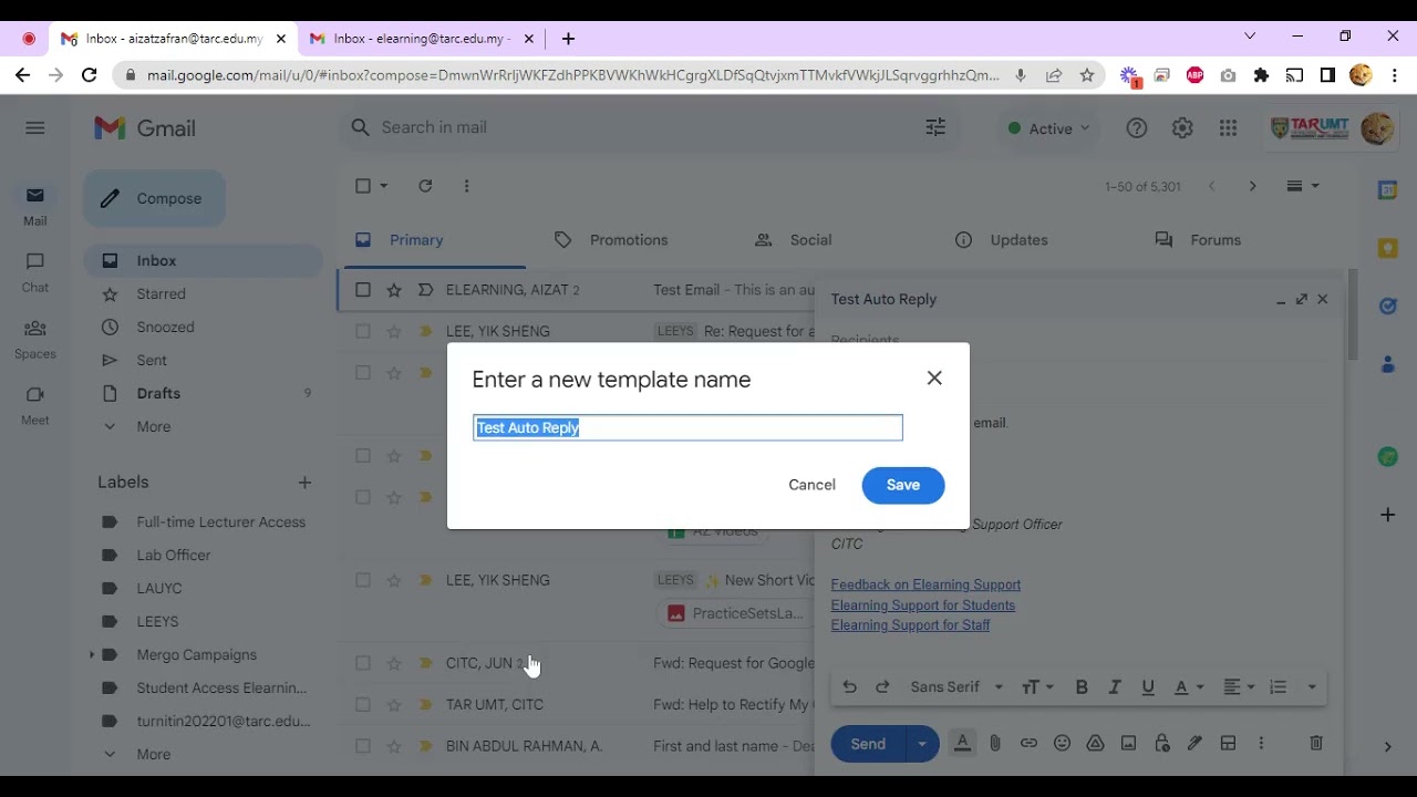Set Up Auto Reply Email with a Template & Filter in Gmail (Gmail)