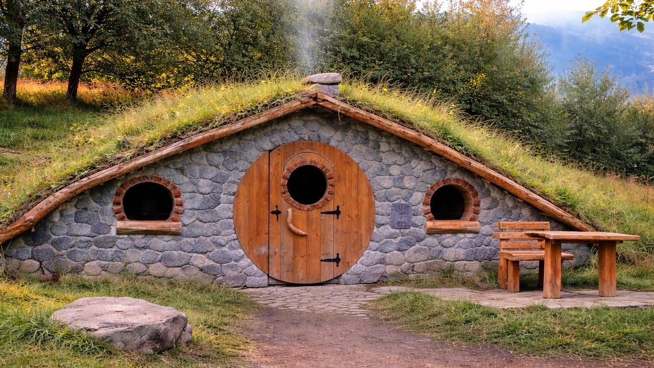 Primitive Solo Survival | Waking Up in a STONE Shelter in the Beautiful Forest