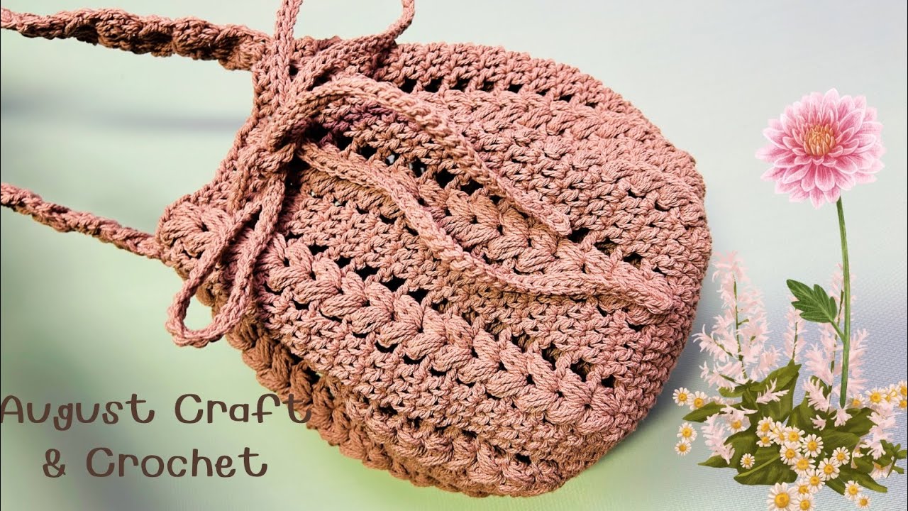 This crossbody bag is super cute and easy to make. How to crochet bucket bag step by step.