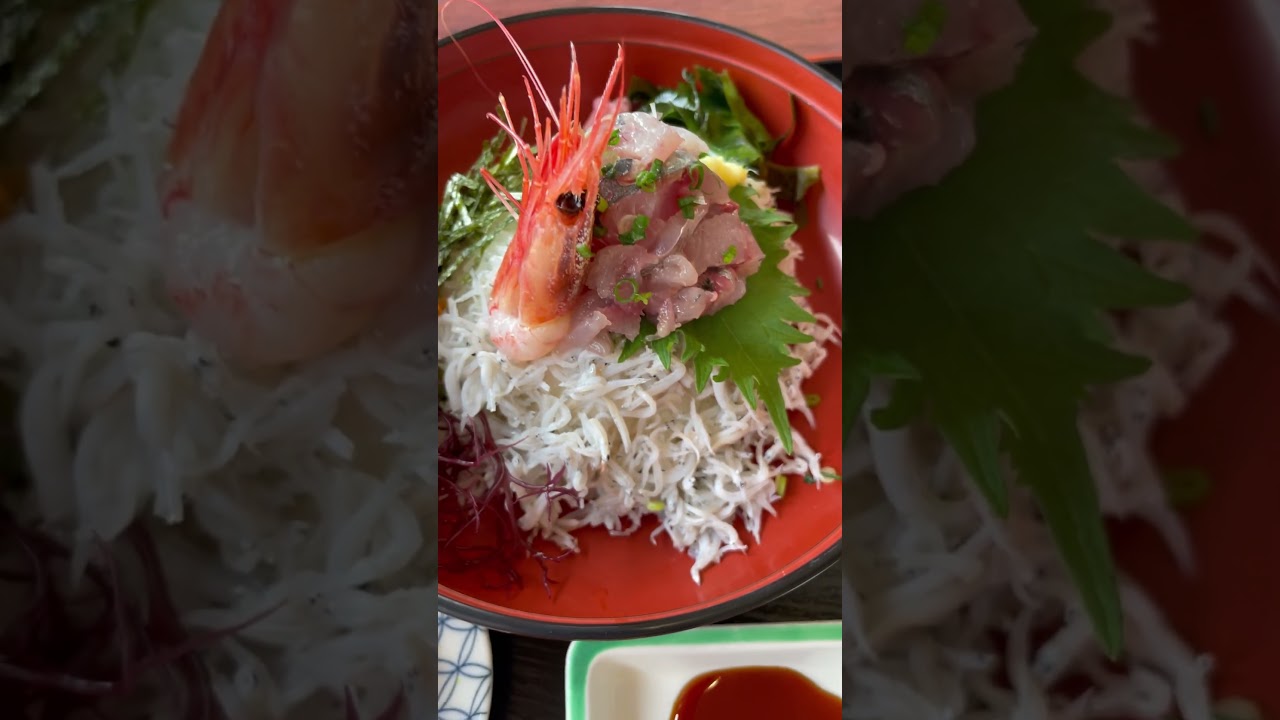 Японский традиционный обед - сырая рыба, креветка, ширасу, мисо и закуски 😋