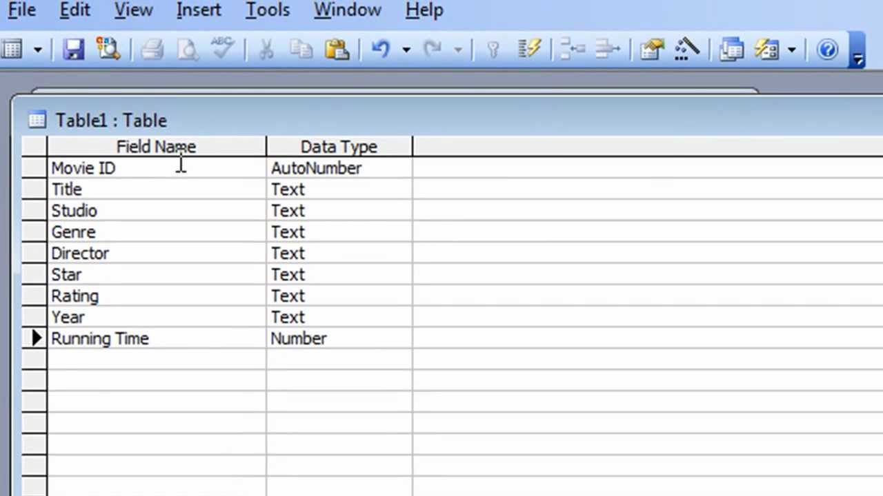 Microsoft Access Tutorial for Beginners #3 - Tables pt.1 (Access 2003)