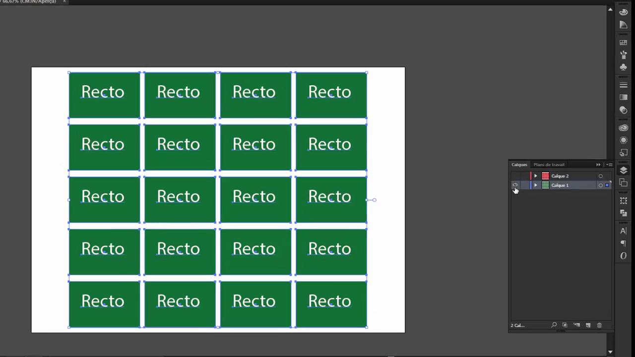 montage des cartes visites sur adobe illustrateur