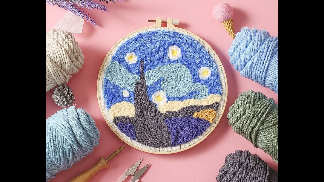 Punch Needle Kit Tutorial - Starry Night