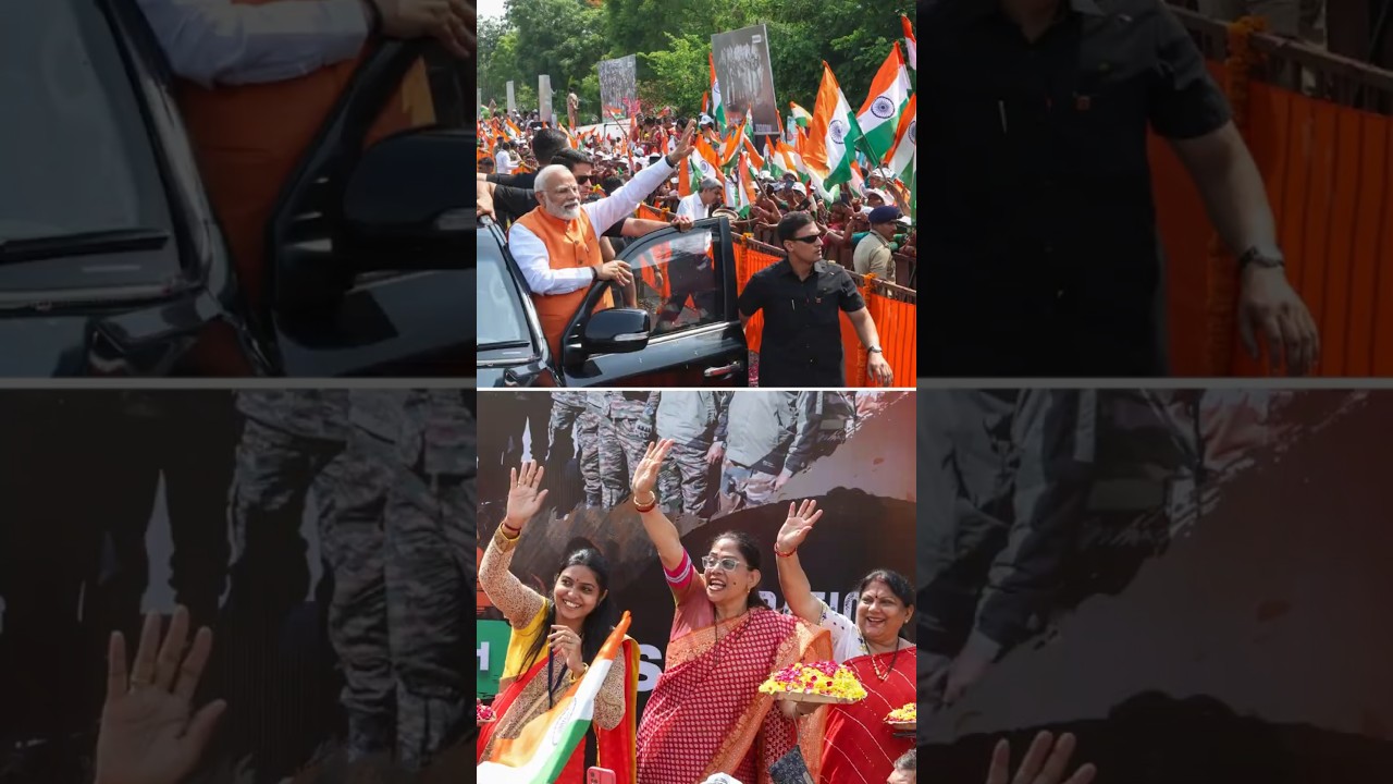 PM Modi holds a roadshow in Vadodara, Gujarat | #shorts