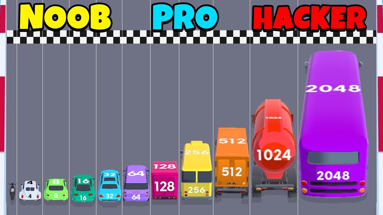 NOOB vs PRO vs HACKER - 2048 Race