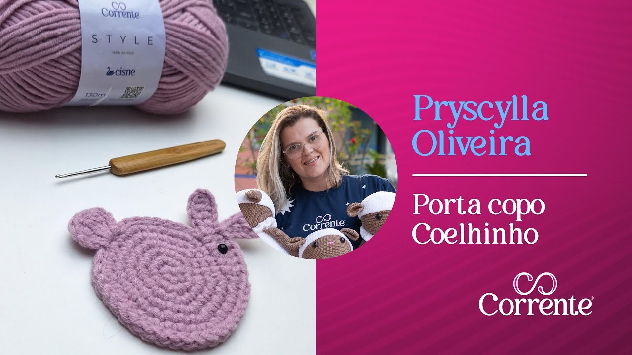 Aprenda a fazer um porta copo amigurumi de coelhinho 💙