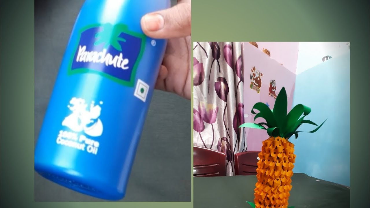 pineapple made with empty coconut oil  bottle(full video)