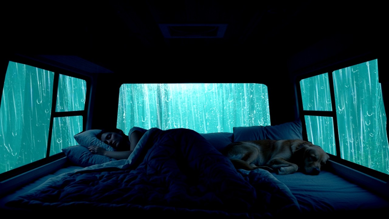 Say Goodbye to Insomnia 🌧️ Drift Into Deep Sleep with a Powerful Heavy Rainstorm Inside the Car