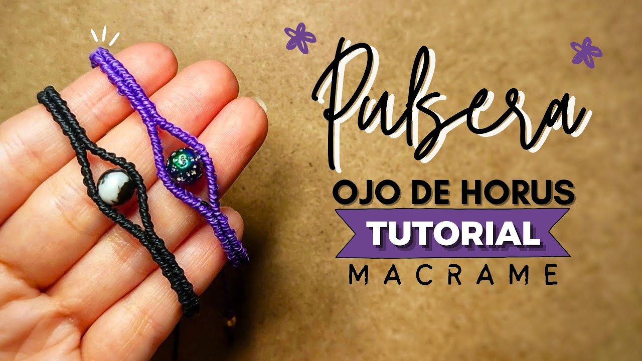 🔰 Pulsera de hilo Fácil y Rápida con Piedra Perforada ​🧿 #28 | Easy Horus Eye Bracelet | DIY Macramé