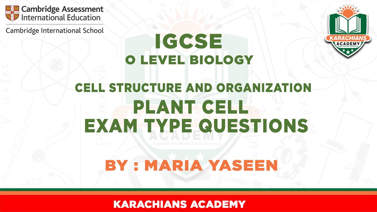 O LEVEL BIOLOGY - Cell Structure and Organization ( Plant Cell & Exam Type Questions )