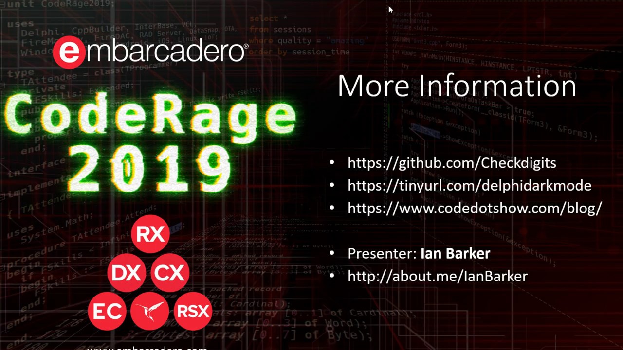 CodeRage 2019 VCL The Dark Side