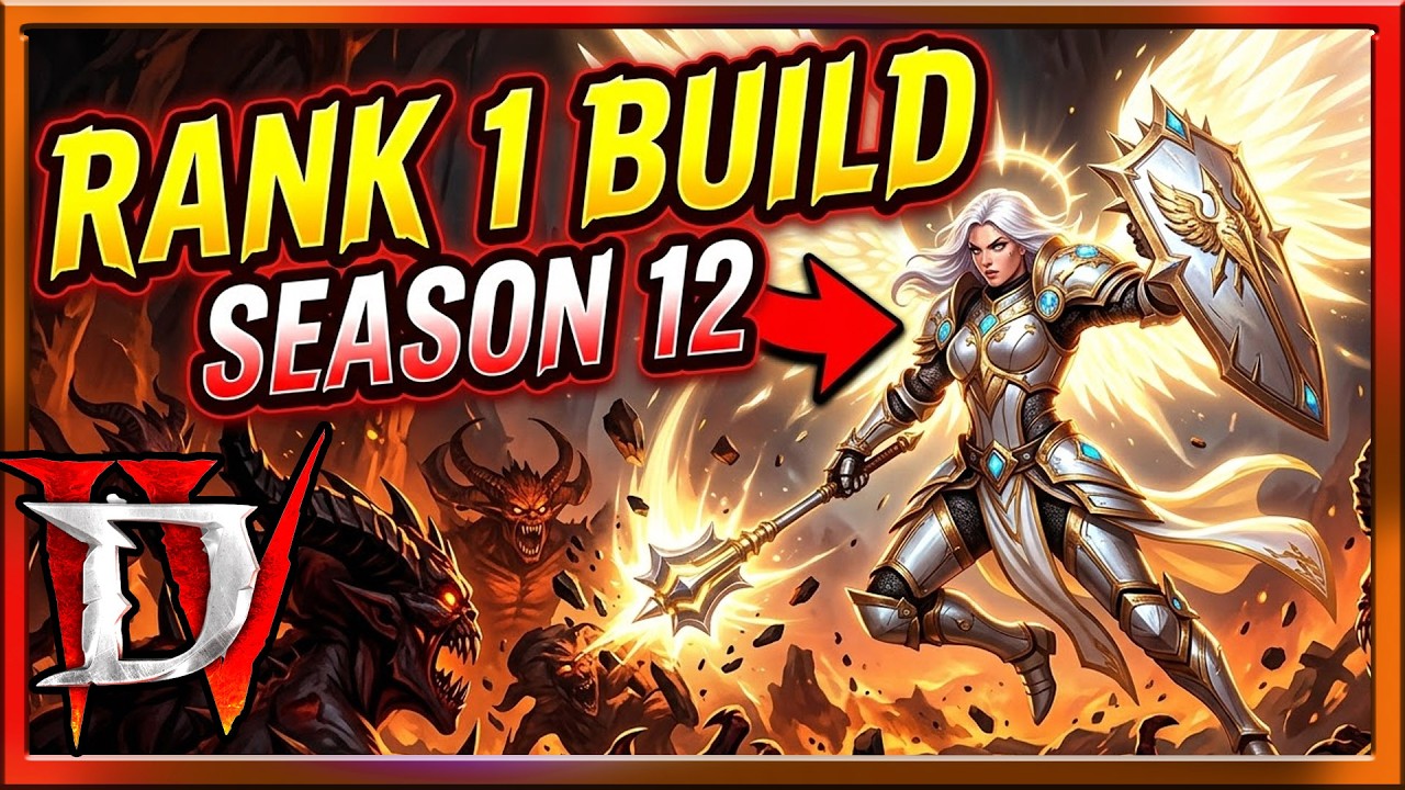Diablo 4 Season 12 Rank #1 Build : Push + Best  LEVELING Build Shield of Retribution Guide Paladin