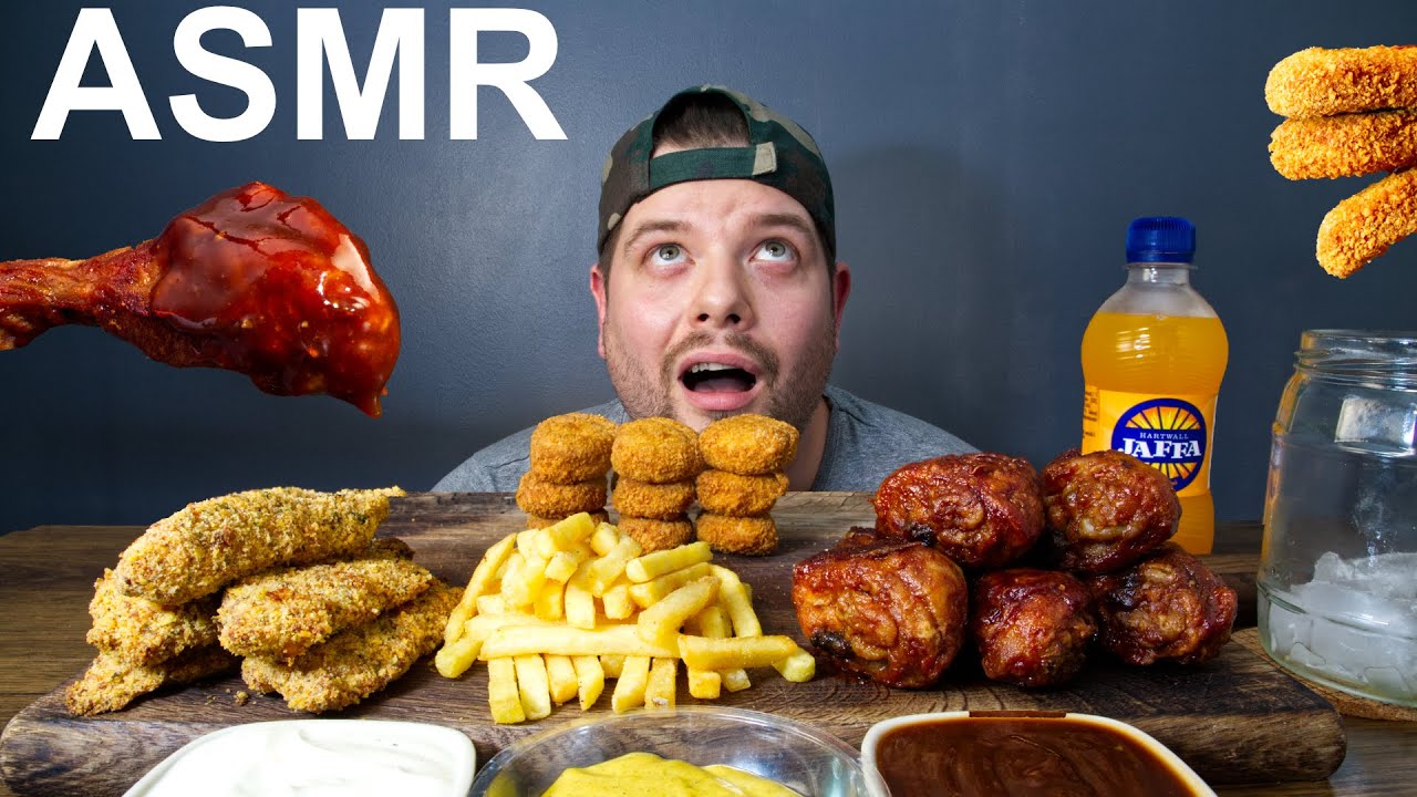 ASMR CHICKEN FEAST | Chicken Tenders, Chicken Nuggets & BBQ Chicken Drumsticks Mukbang
