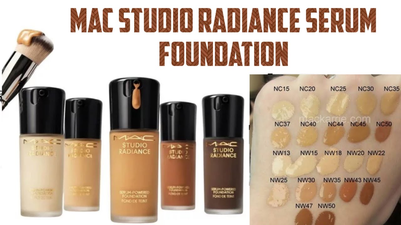 Руководство по оттенкам тональной основы MAC Studio Radiance Serum-Powered Foundation