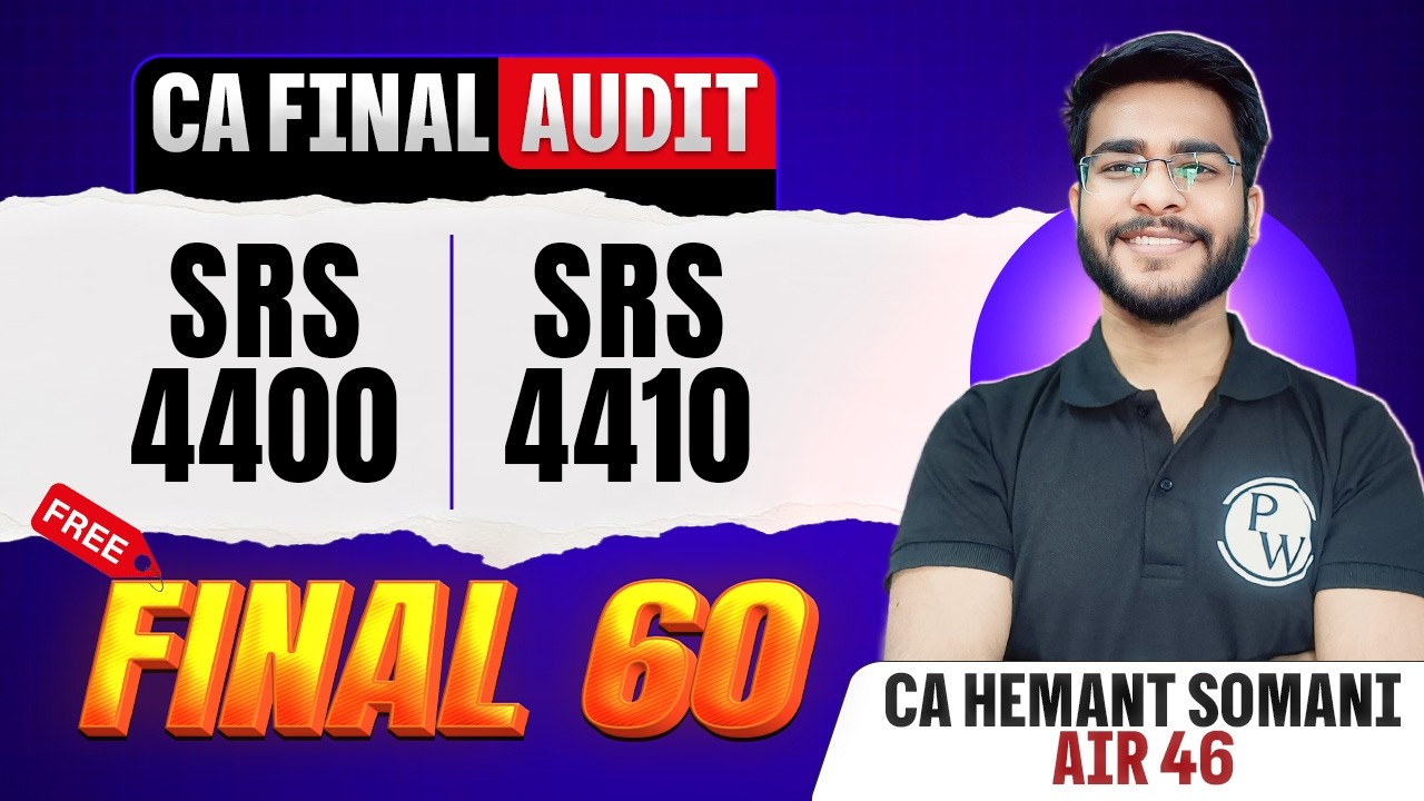 CA Final Audit: SRS 4400, 4410 | Final 60 | Audit Revision | CA Final May 2026 | CA Hemant Somani