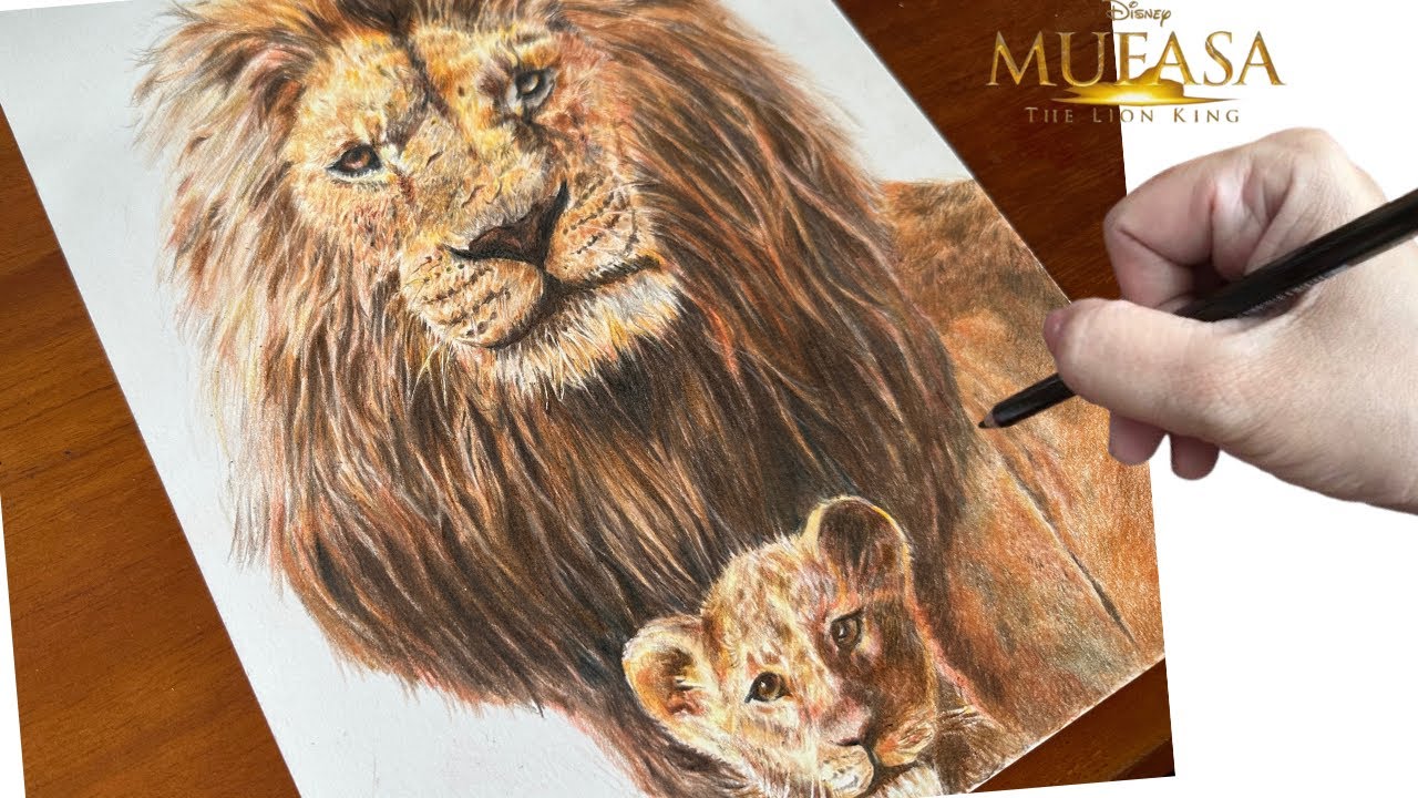 How I Draw Lion King Mufasa | Coloured Pencil Art #lion #disney #lionking  #mufasa #simba