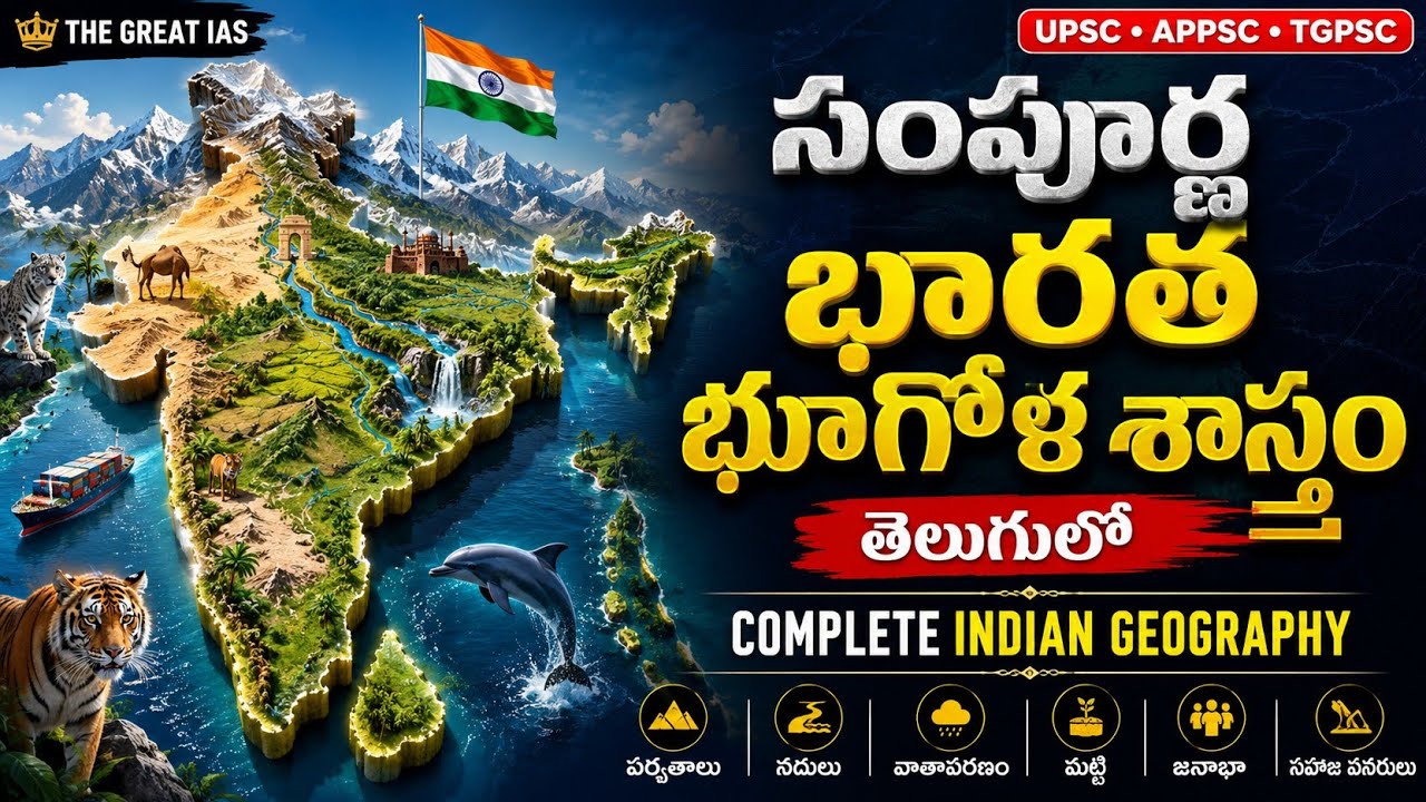 భారత భూగోళ శాస్త్రం | Complete Indian Geography in Telugu | UPSC | TGPSC | APPSC 
