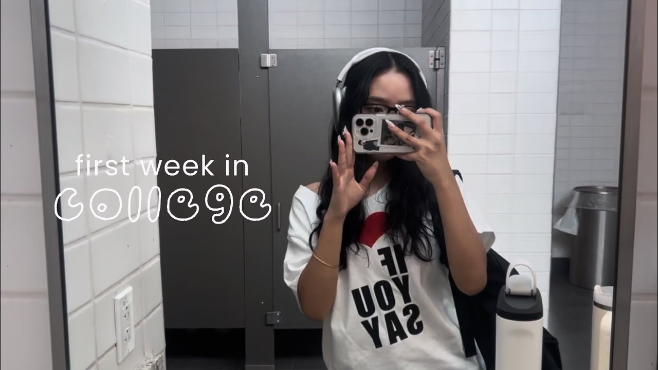 first week in college 🎧📓: doing hw, what’s in my bag, getting used to the campus