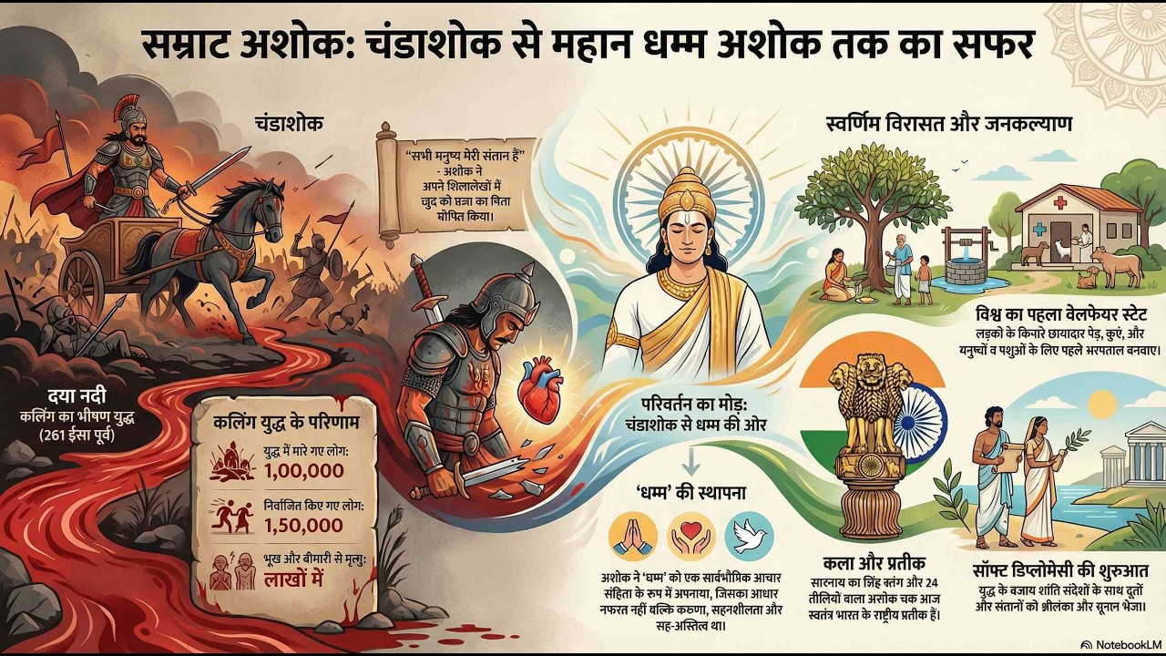 सम्राट अशोक का परिवर्तन | कलिंग युद्ध से धम्म तक की प्रेरणादायक कहानी
