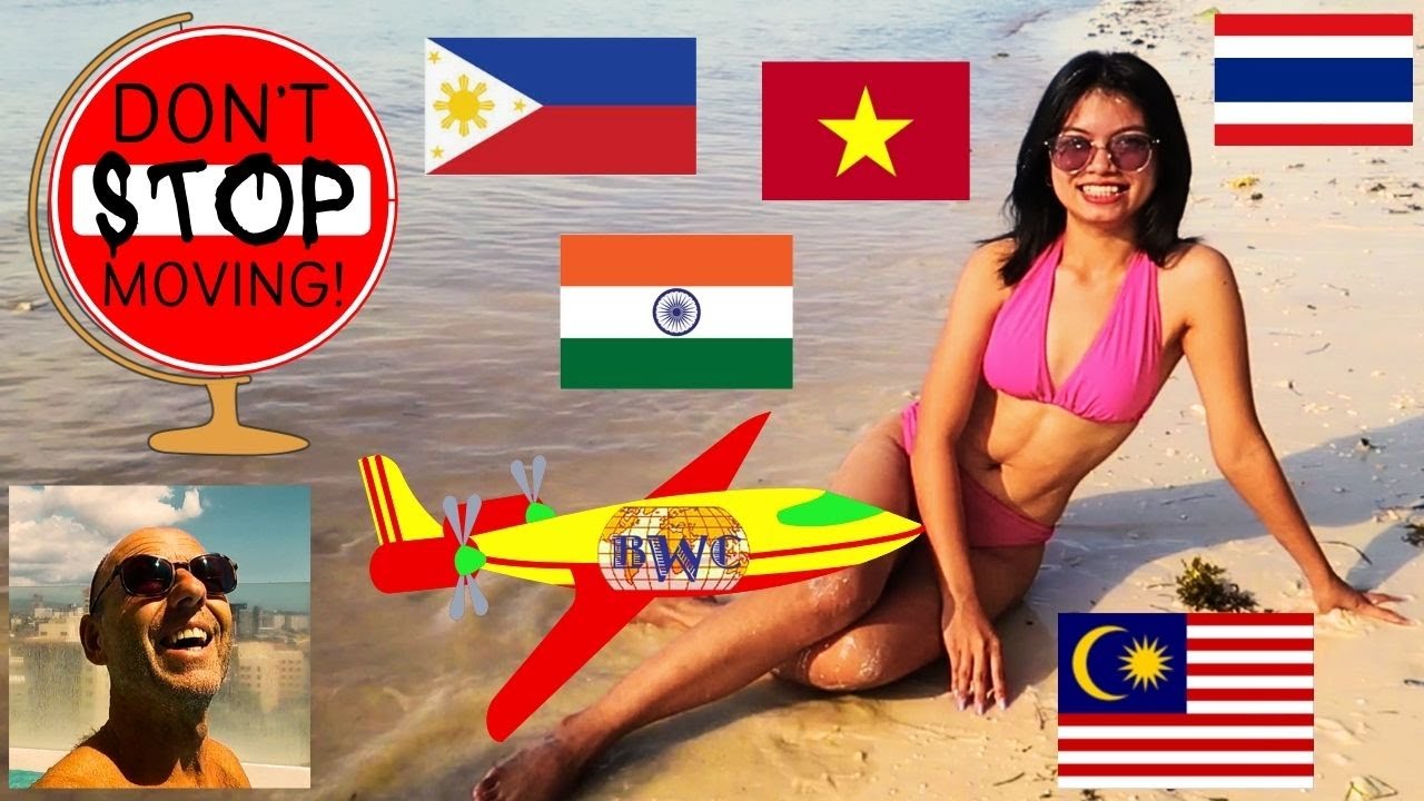 LIVING in DIFFERENT Asian countries, rather than SETTLING in just one.