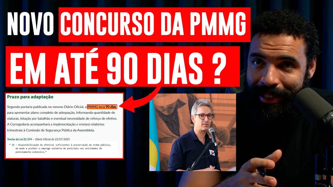 Concurso PMMG 2025: Autorização em até 90 dias? Entenda o que diz a lei!