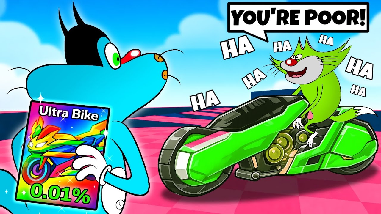 Roblox Oggy Trolled Jack In Motercycle Obby!