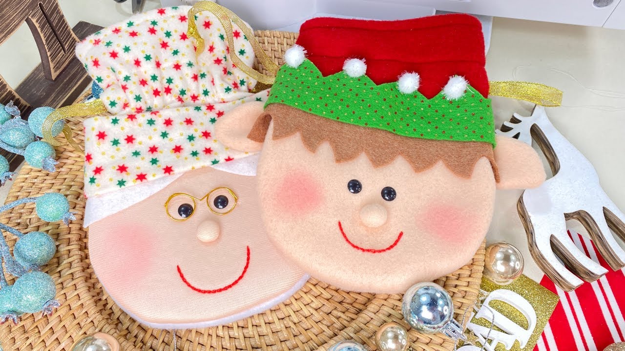 TUTORIAL bolsitos navideños con #retazos #reciclaje reciclados