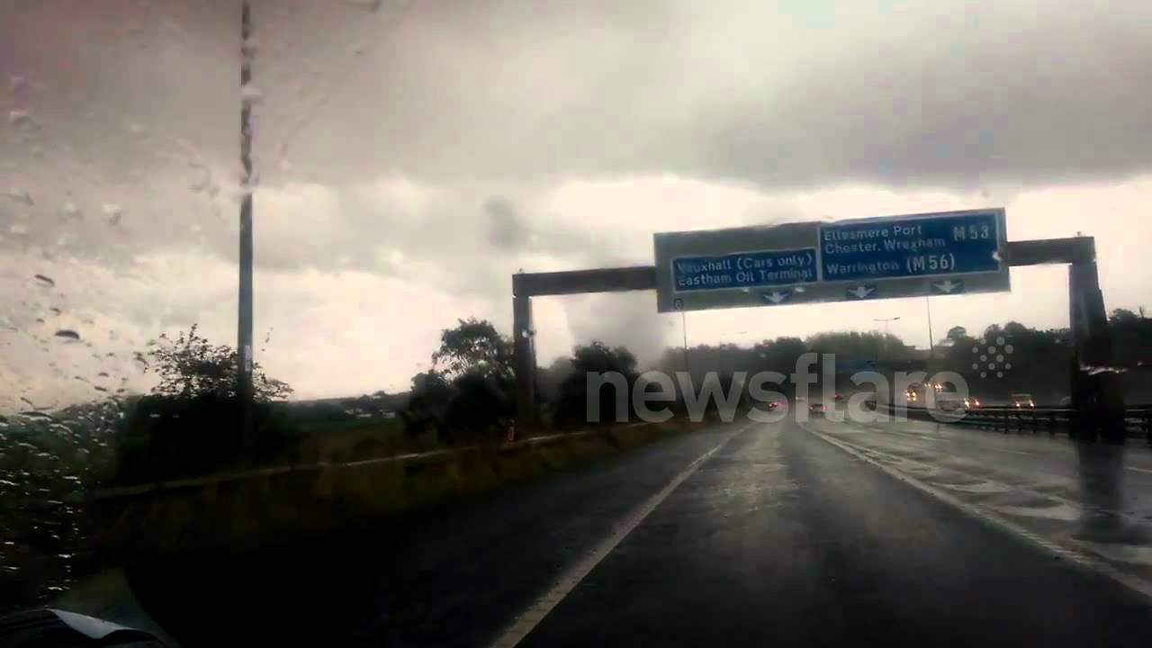 Tornado on UK motorway