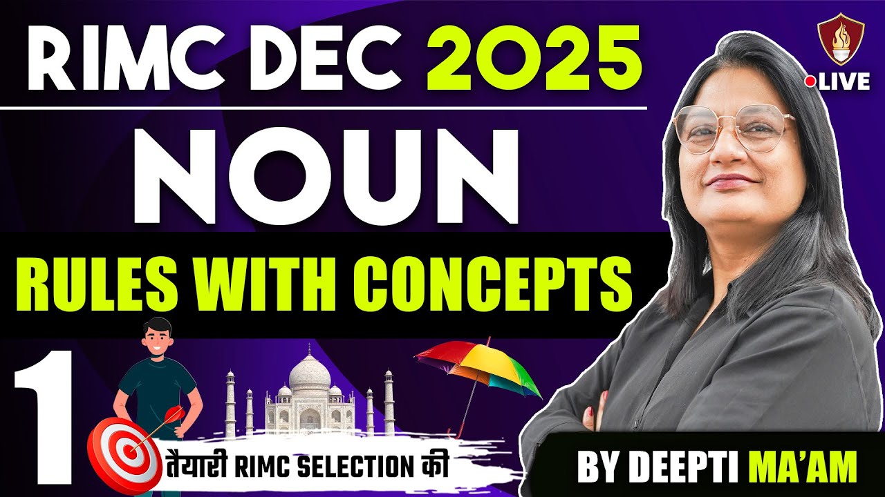 RIMC Dec 2025 | RIMC COACHING | RIMC English | Noun Rules & Concepts By Deepti Ma'am