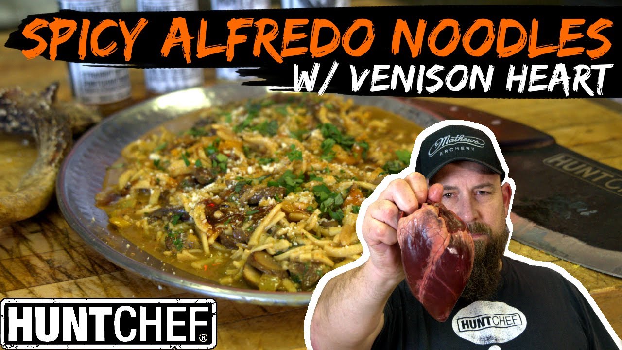 Spicy Alfredo Noodles with Venison Heart