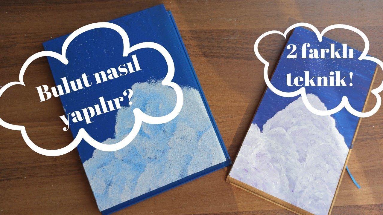Bulut nasıl yapılır? | 2 farklı teknik | Kolay akrilik boya çalışması! | How to make a cloud?