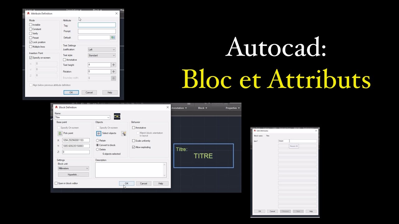 Autocad - Bloc et Attributs