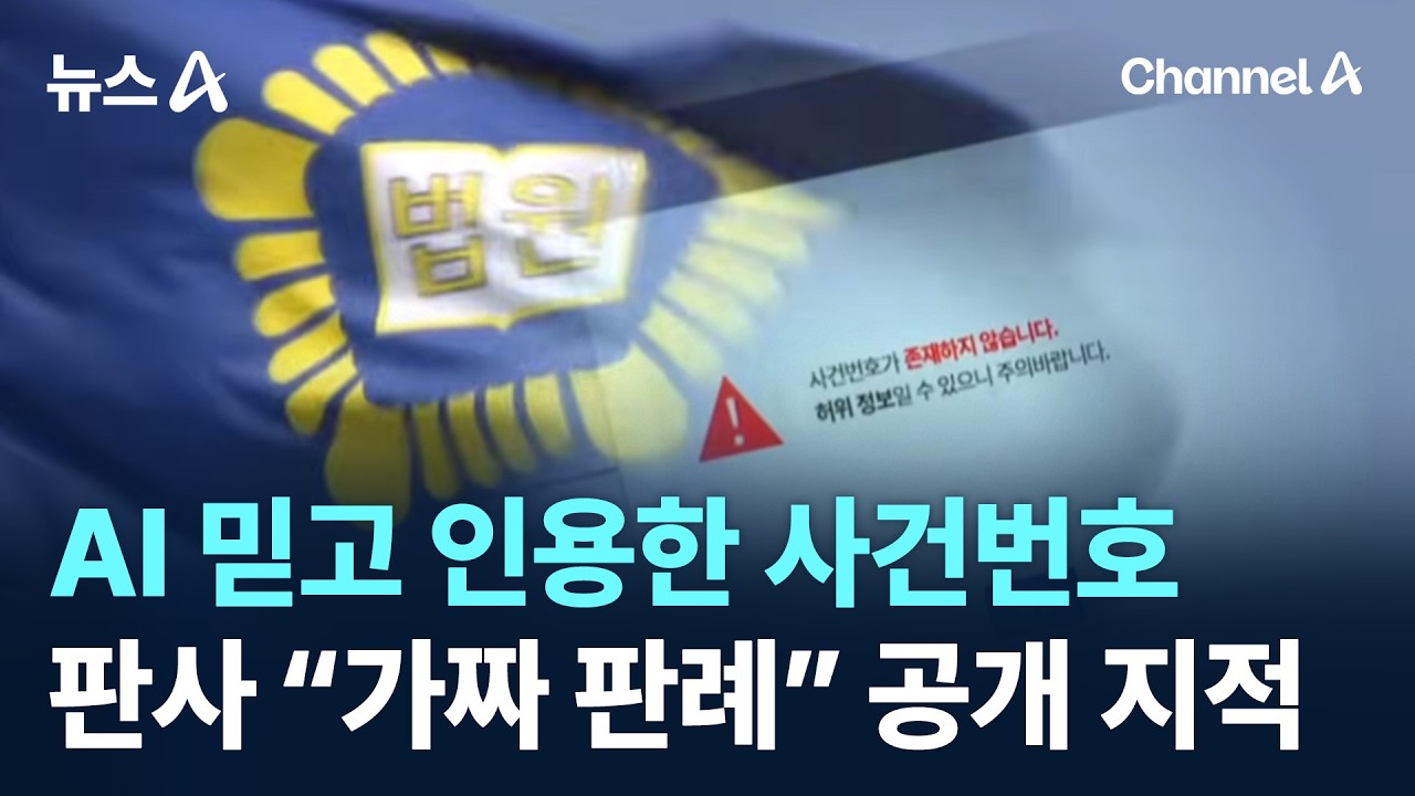 AI 믿고 인용한 사건번호&hellip;판사 &ldquo;가짜 판례&rdquo; 공개 지적 / 채널A / 뉴스A