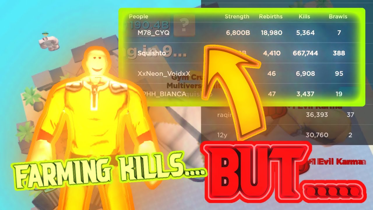 Farming kills in Muscle Legends BUT......