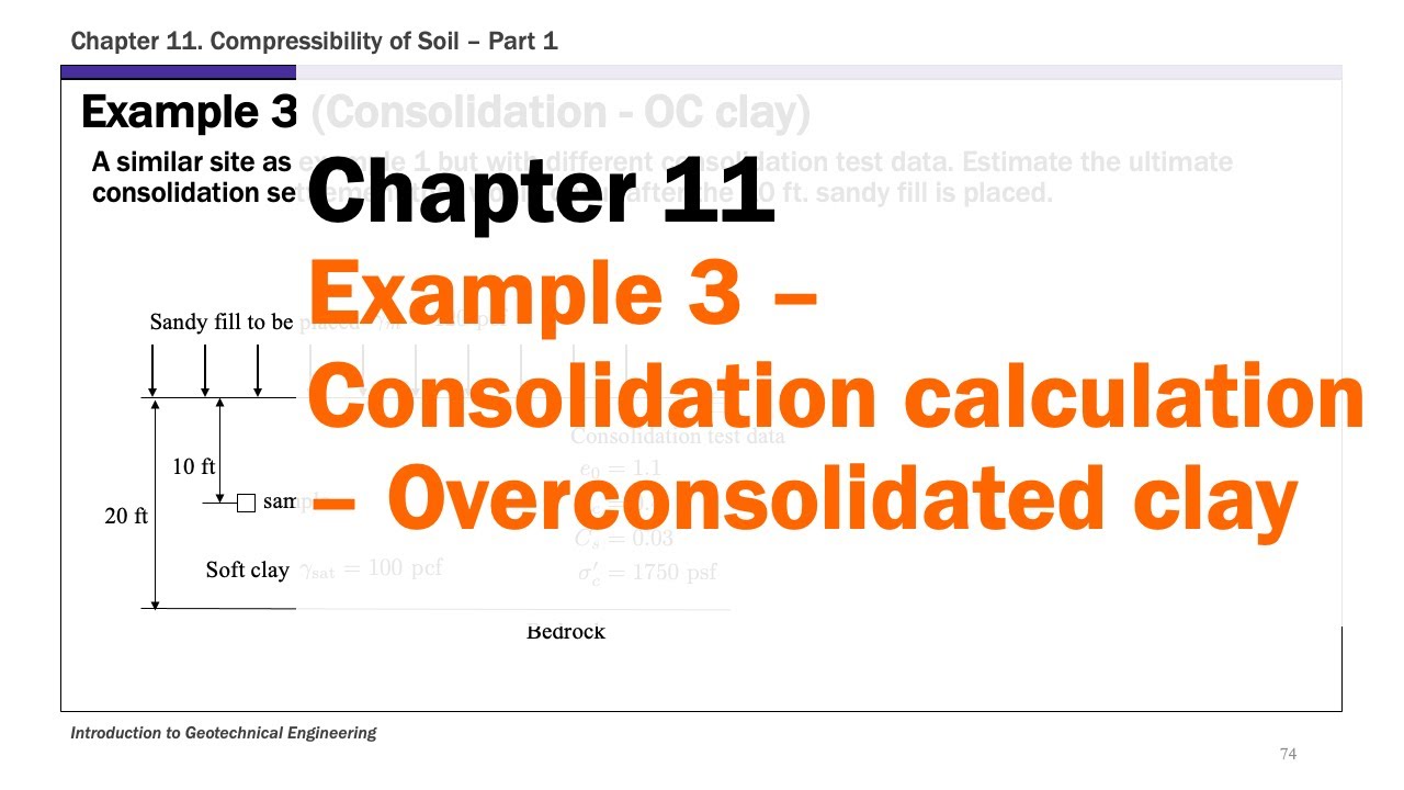 Chapter 11 Compressibility of Soil - Example 3 Consolidation Calculation - Overconsolidated Clay