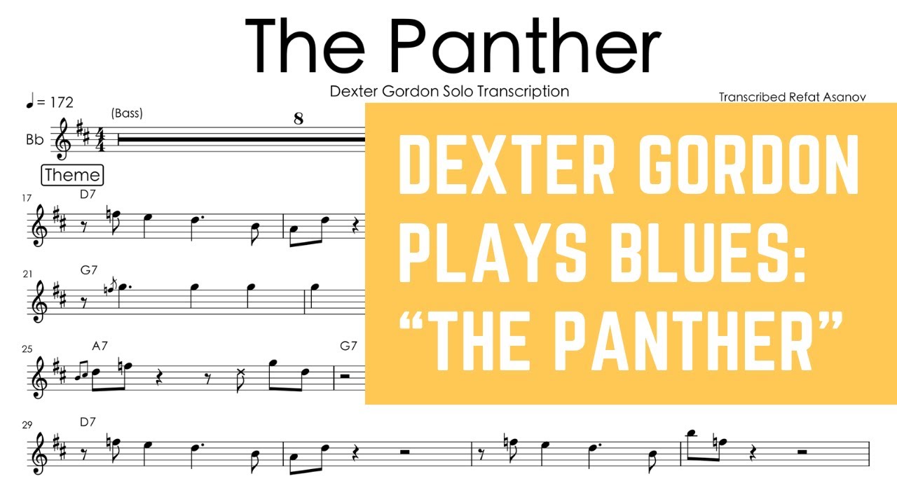 Great Easy Blues Solo for Beginners!!! Dexter Gordon - The Panther