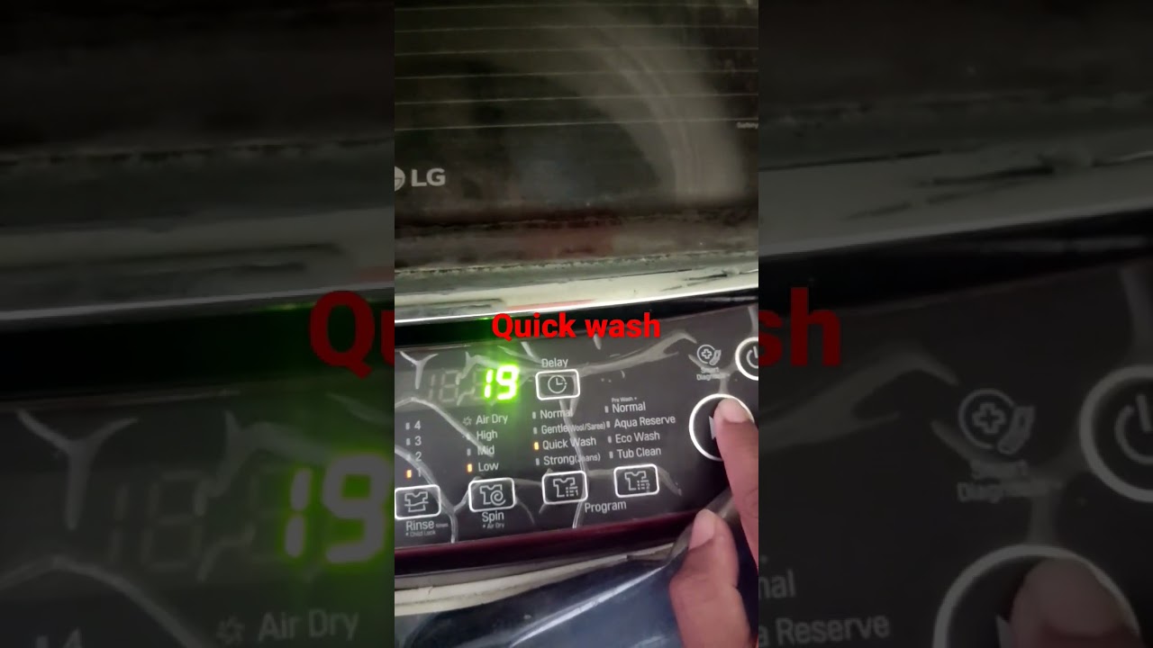 lg top load washing machine /how to select quick wash