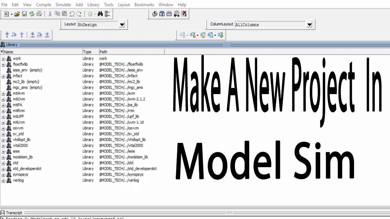 How to add a new project in ModelSim!