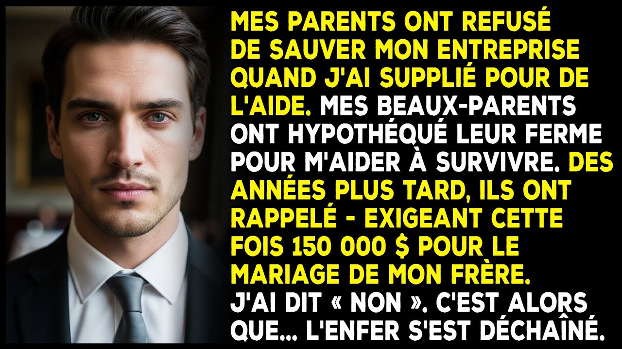 Mes parents ont refusé de me prêter 50 000 $, puis exigé 150 000 $ pour le mariage de mon frère.