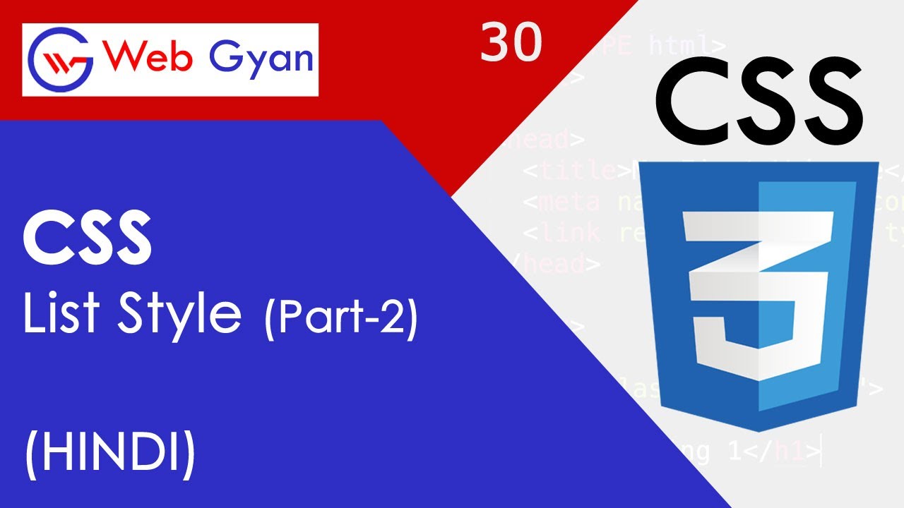 CSS List-Style-Type String tutorial in Hindi I List-style property..